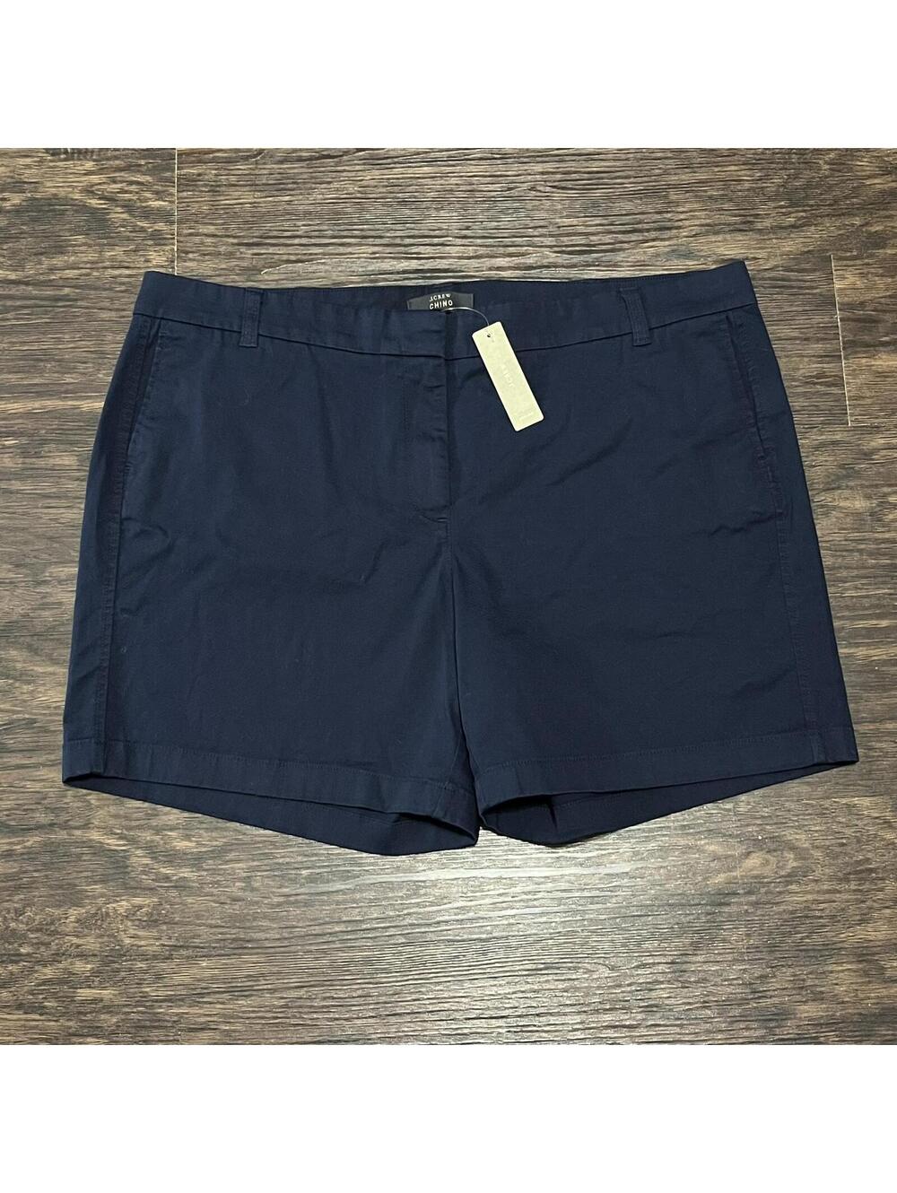 NWT J. Crew Womens Blue Chino 6.5" Shorts Size 18